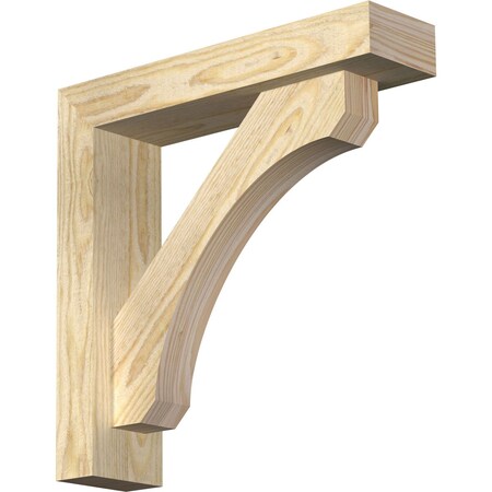 Ekena Millwork Legacy Block Rough Sawn Bracket w/ Offset Brace, Douglas Fir, 4"W x 16"D x 16"H BKT0402X16X16LEC05RDF